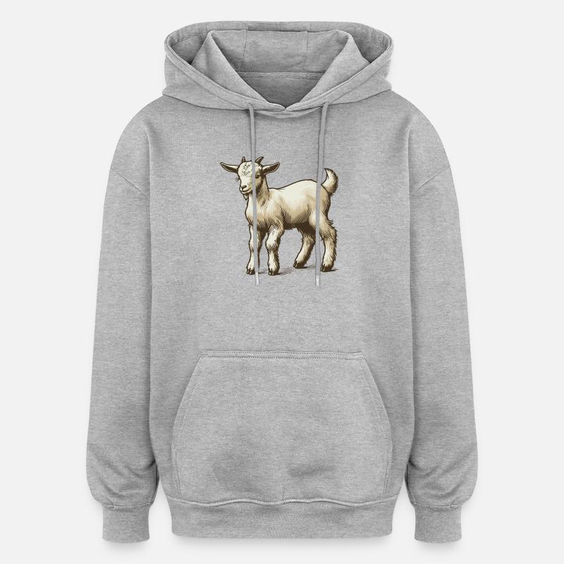 Chevreau - Sweat à capuche oversize unisexe - gris chiné