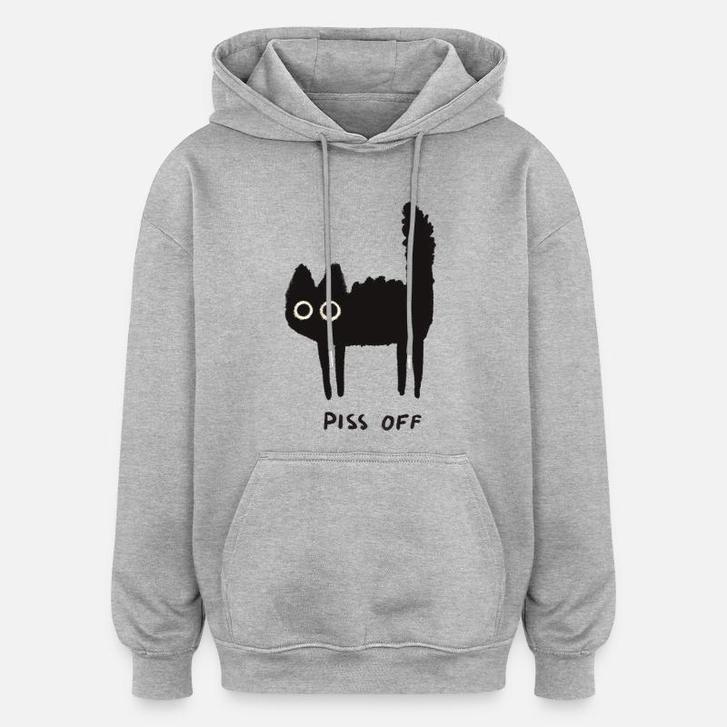 Grumpy Kitty Vibes – Leave Me Alone - Oversized Unisex Hoodie - heather grey