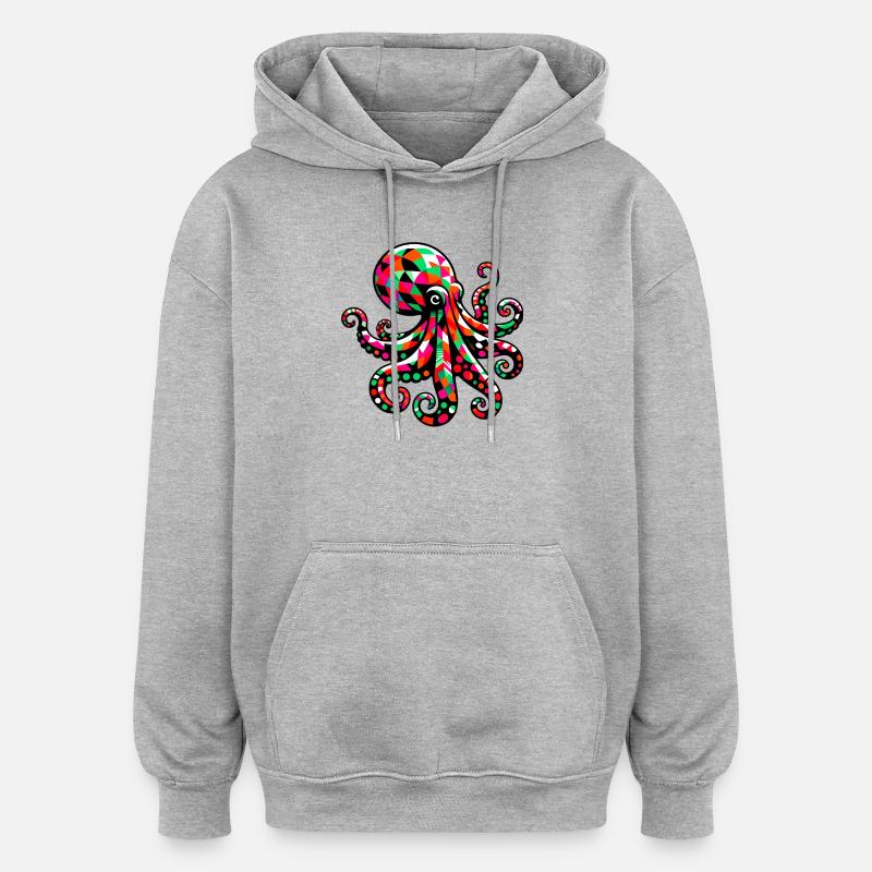 Octopus - Oversized Unisex Hoodie - heather grey