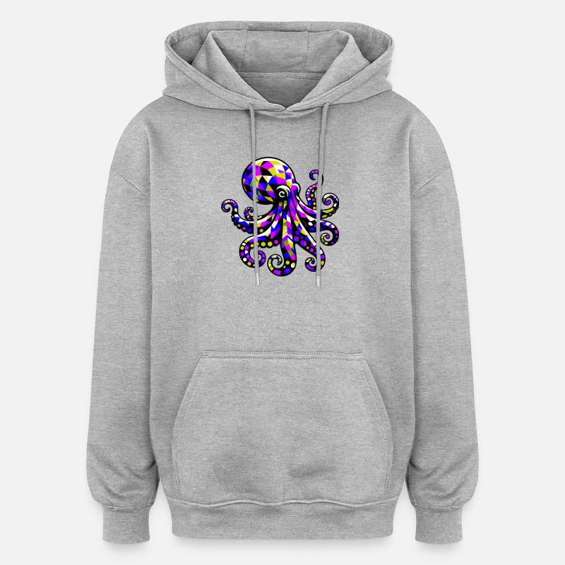 Octopus - Oversized Unisex Hoodie - heather grey