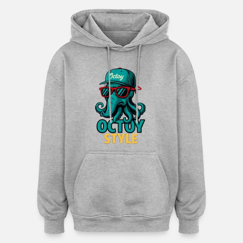 Casquette rétro Octoy Style Octopus - Sweat à capuche oversize unisexe - gris chiné