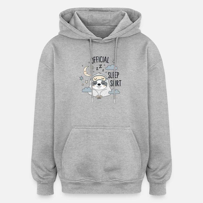 Conception de paresseux de sommeil - Sweat à capuche oversize unisexe - gris chiné