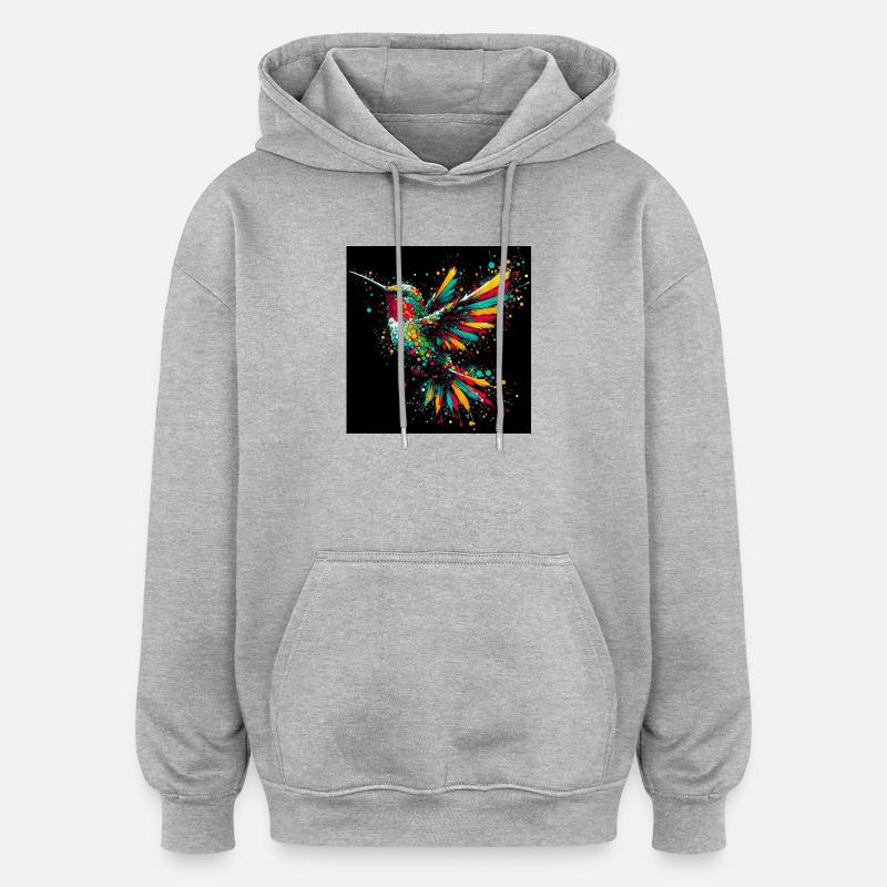 colibri - Sweat à capuche oversize unisexe - gris chiné