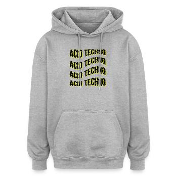 Glitch Acid Techno Repeats Neon - Oversized Unisex Hoodie - heather grey - Front - Noah (186cm)