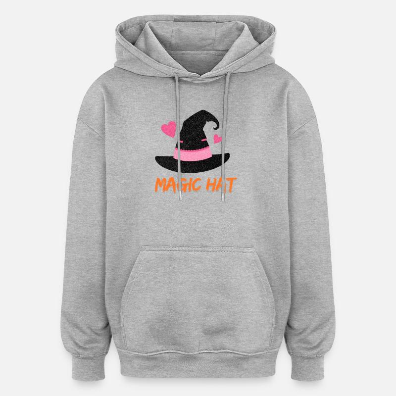 Magic hat - Pink Glitter Magic Hat - Oversized Unisex Hoodie - heather grey