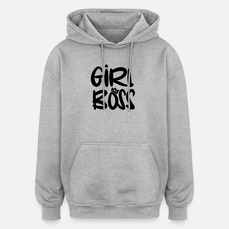 Patronne - Sweat à capuche oversize unisexe - gris chiné