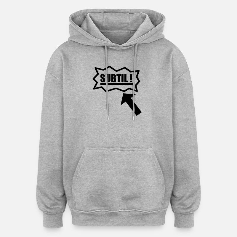 subtil - Sweat à capuche oversize unisexe - gris chiné