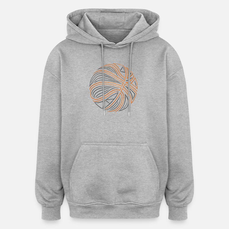 Pivot de filet, orange noir - Sweat à capuche oversize unisexe - gris chiné