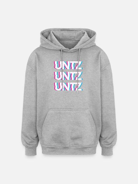 Hardtekk Tekk - Oversized Unisex Hoodie - Grau meliert