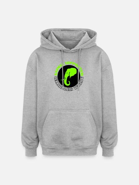  Elefant Tierunterstützer - Oversized Unisex Hoodie - Grau meliert