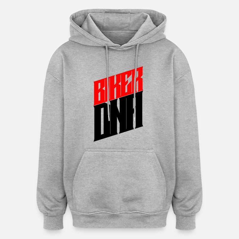 ADN MOKER - Sweat à capuche oversize unisexe - gris chiné