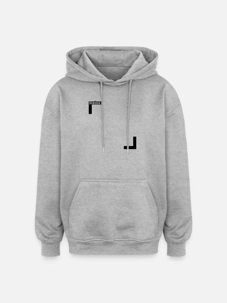 Meins HALB - Oversized Unisex Hoodie - Grau meliert