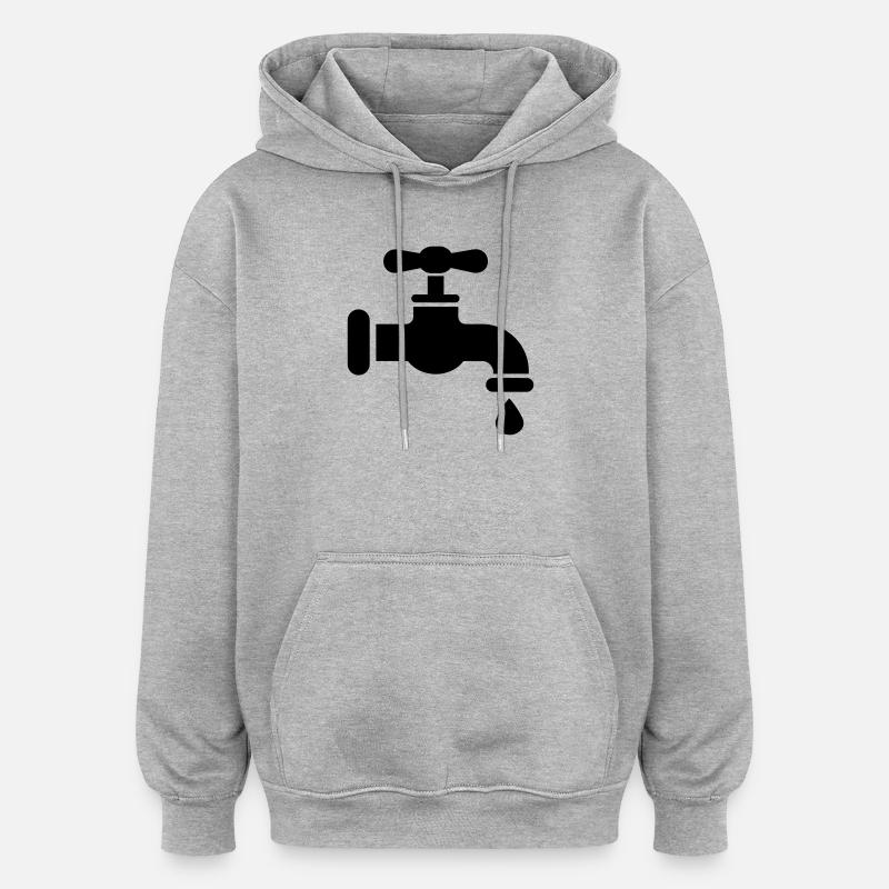 robinet - Sweat à capuche oversize unisexe - gris chiné