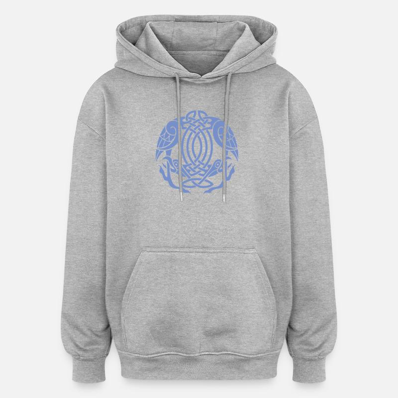 Celtic Eagle Knot  - Oversized Unisex Hoodie - heather grey