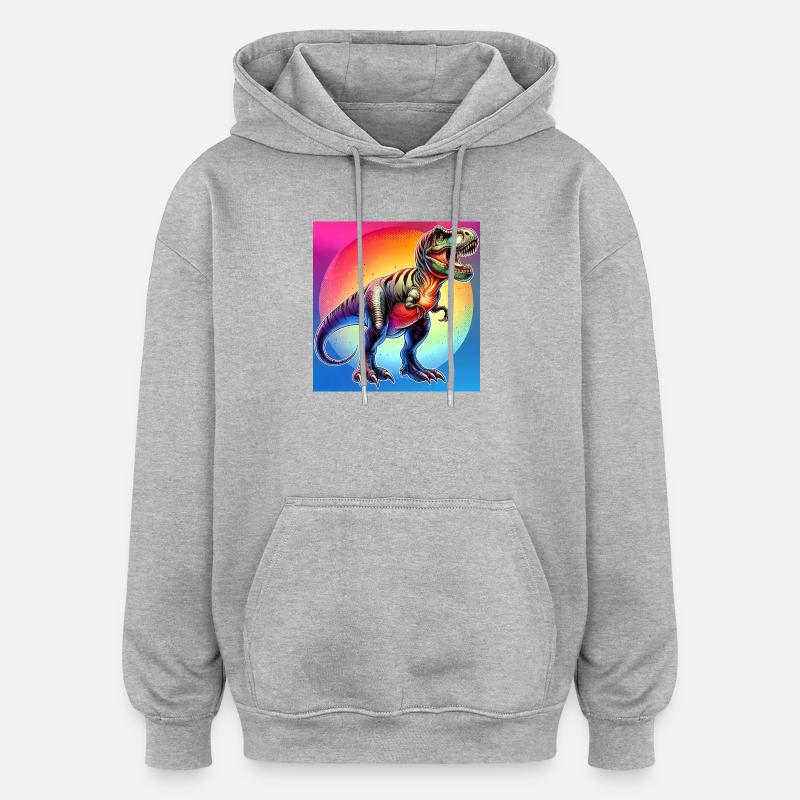 dinosaur - Oversized Unisex Hoodie - heather grey