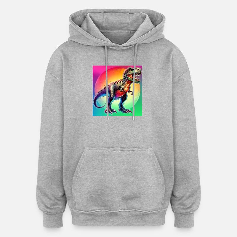 dinosaur - Oversized Unisex Hoodie - heather grey