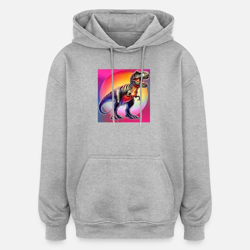 dinosaur - Oversized Unisex Hoodie - heather grey