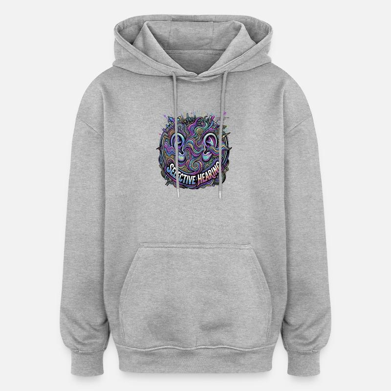audition sélective - Sweat à capuche oversize unisexe - gris chiné