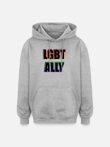 LGBTQ Ally Pride - Oversized Unisex Hoodie - Grau meliert