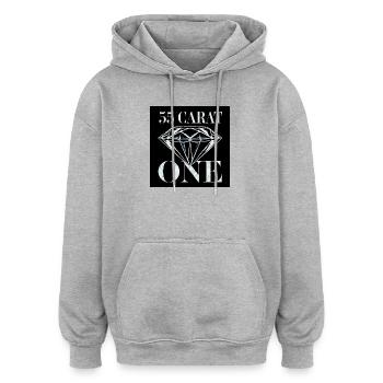 55-Karat-Ein-Diamant-Design - Oversized Unisex Hoodie - Grau meliert - Vorne - Noah (186cm)