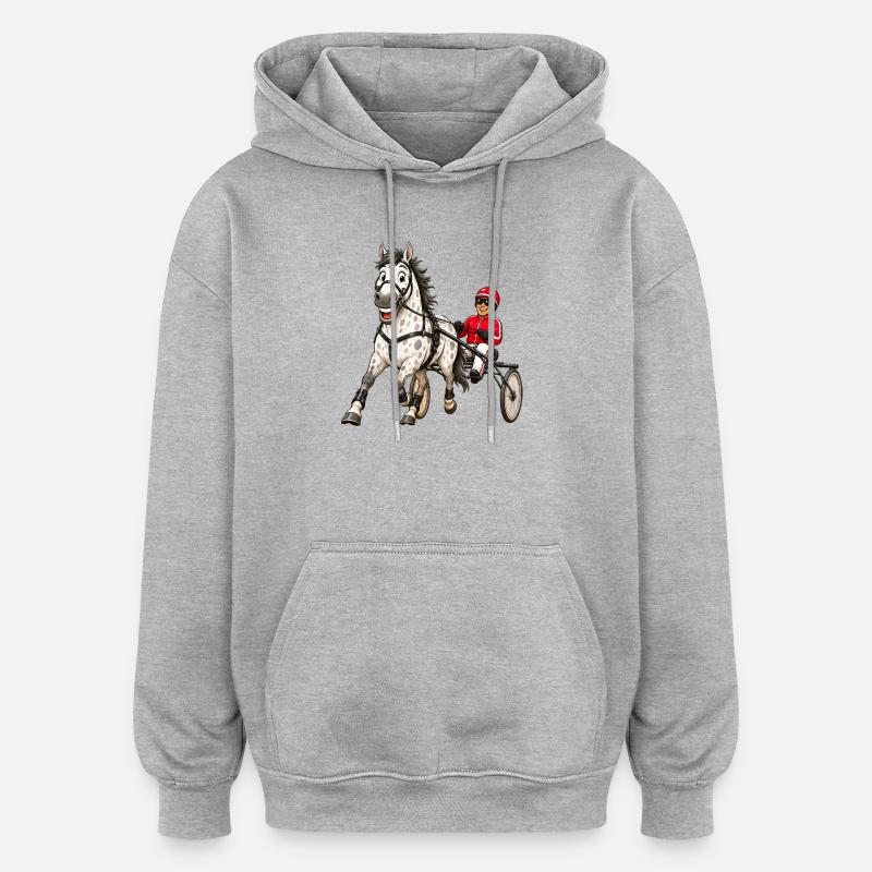 Trotter funny - Oversized Unisex Hoodie - heather grey