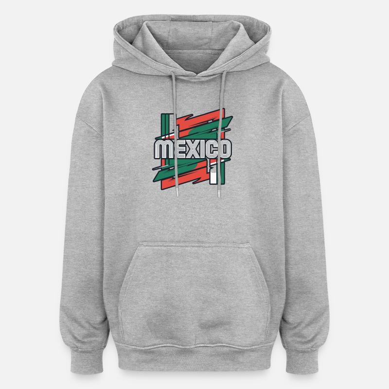 Mexique - Sweat à capuche oversize unisexe - gris chiné