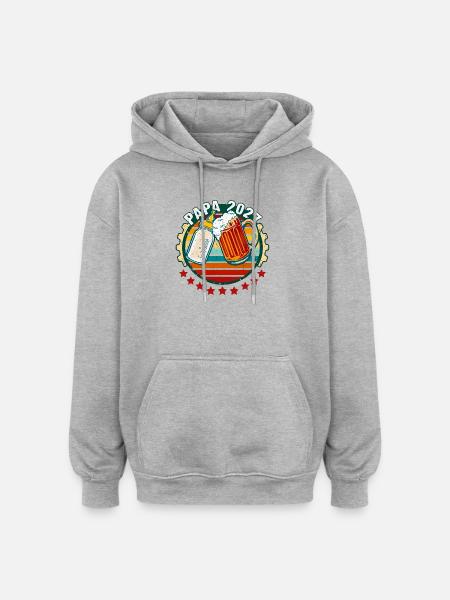 Dad 2027 Announcement Pregnancy Father-to-be - Oversized Unisex Hoodie - heather grey