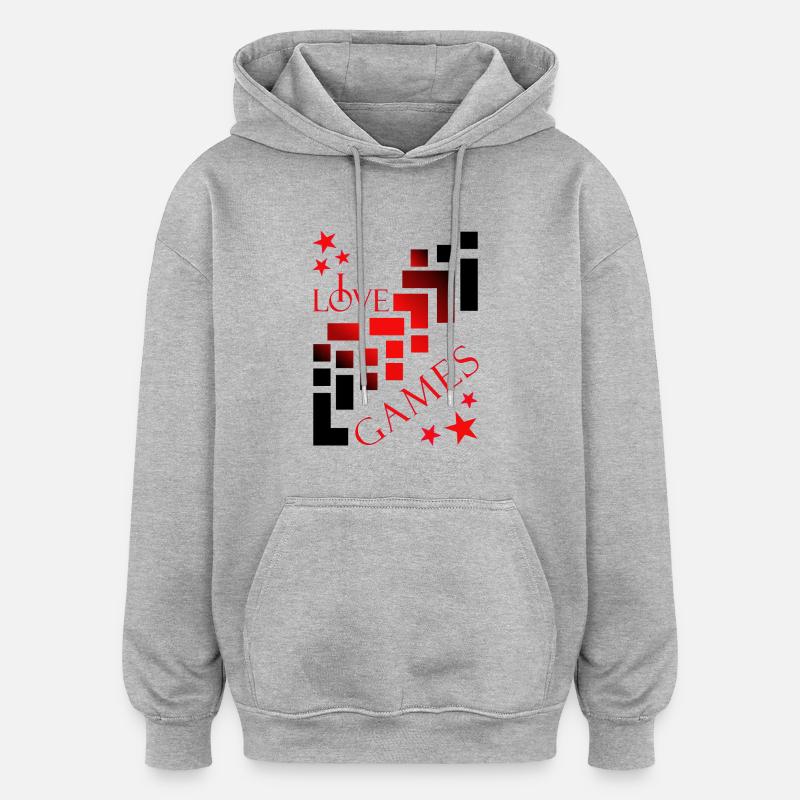Jeux de joueurs - Sweat à capuche oversize unisexe - gris chiné