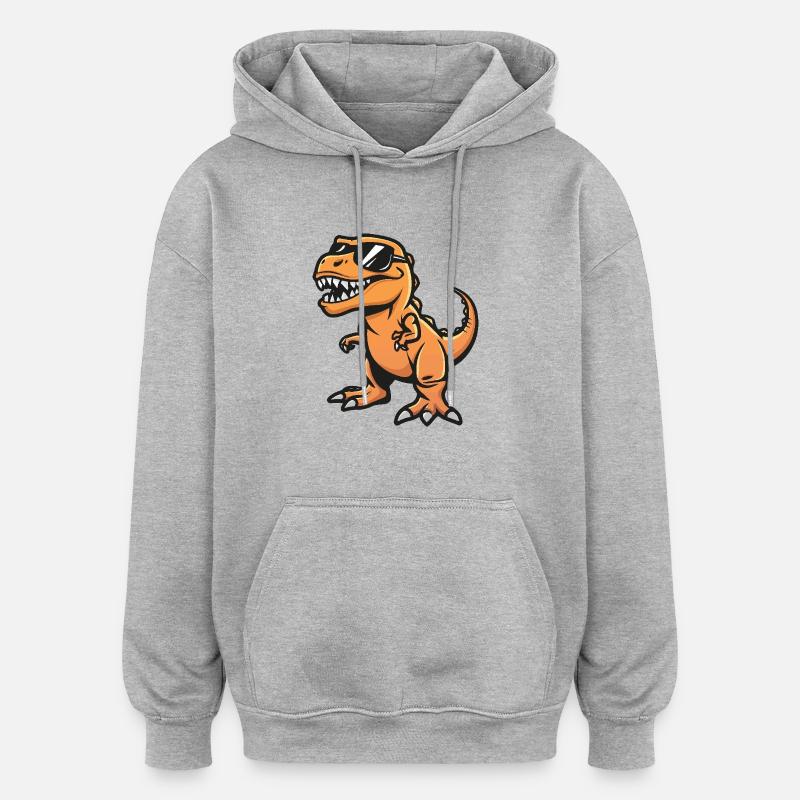 Dinosaur T-Rex Cool Comic - Oversized Unisex Hoodie - heather grey