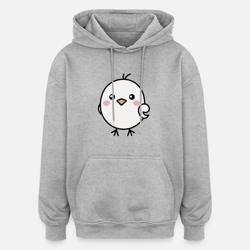 Baby Vogel - Oversized Unisex Hoodie - Grau meliert