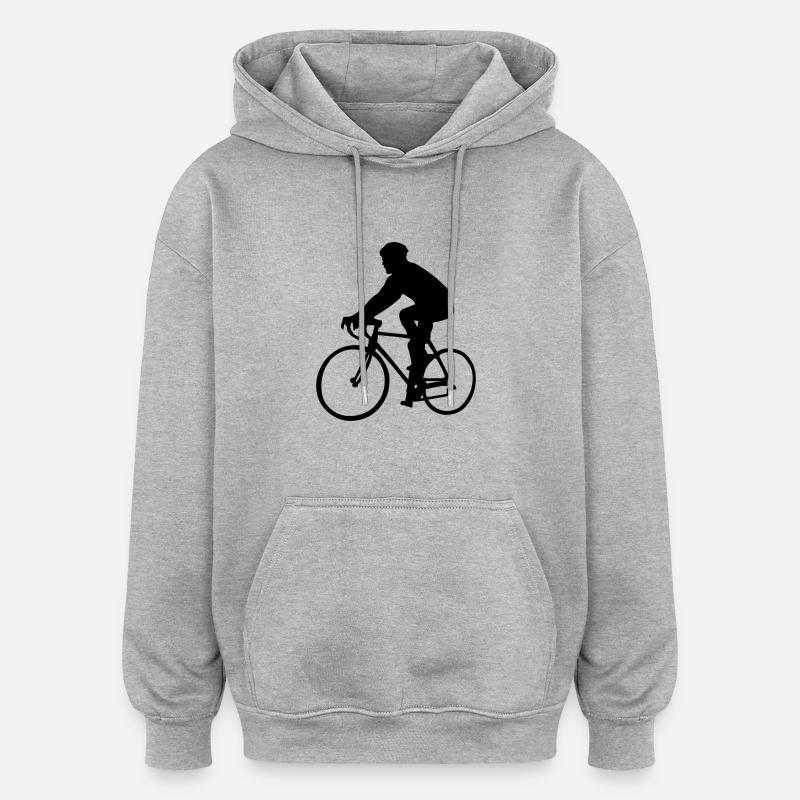 vélo de course - Sweat à capuche oversize unisexe - gris chiné