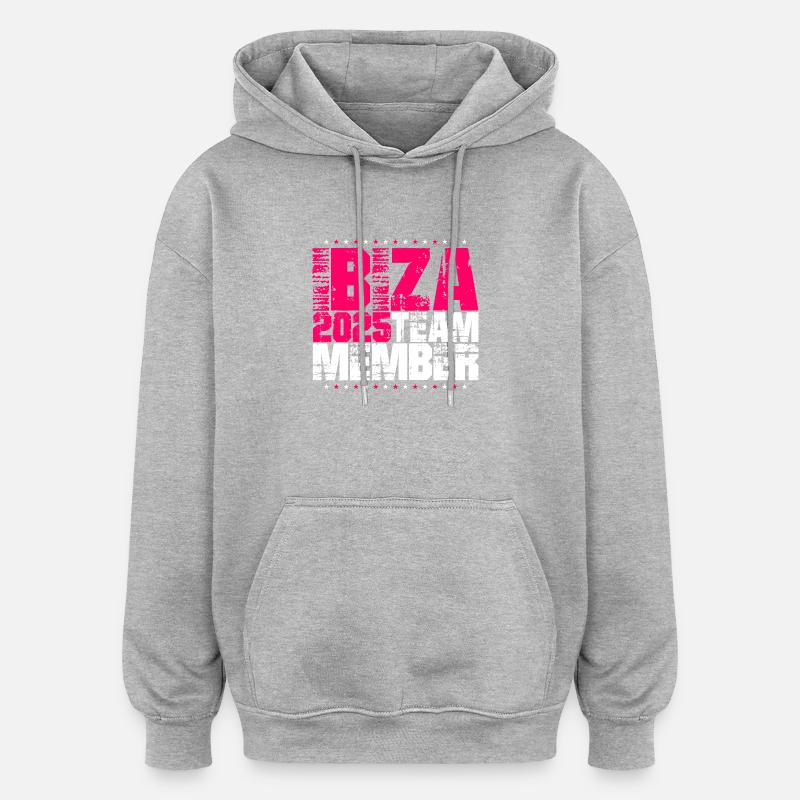 L’équipe d’Ibiza 2025 - Sweat à capuche oversize unisexe - gris chiné