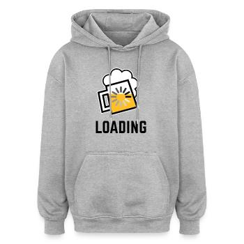 Chargement de la bière (Chargement de la bière / Positif / \) - Sweat à capuche oversize unisexe - gris chiné - Devant - Noah (186cm)