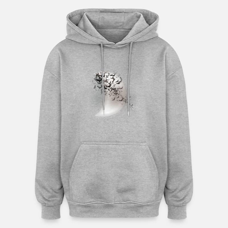 fledermäuse - Oversized Unisex Hoodie - Grau meliert