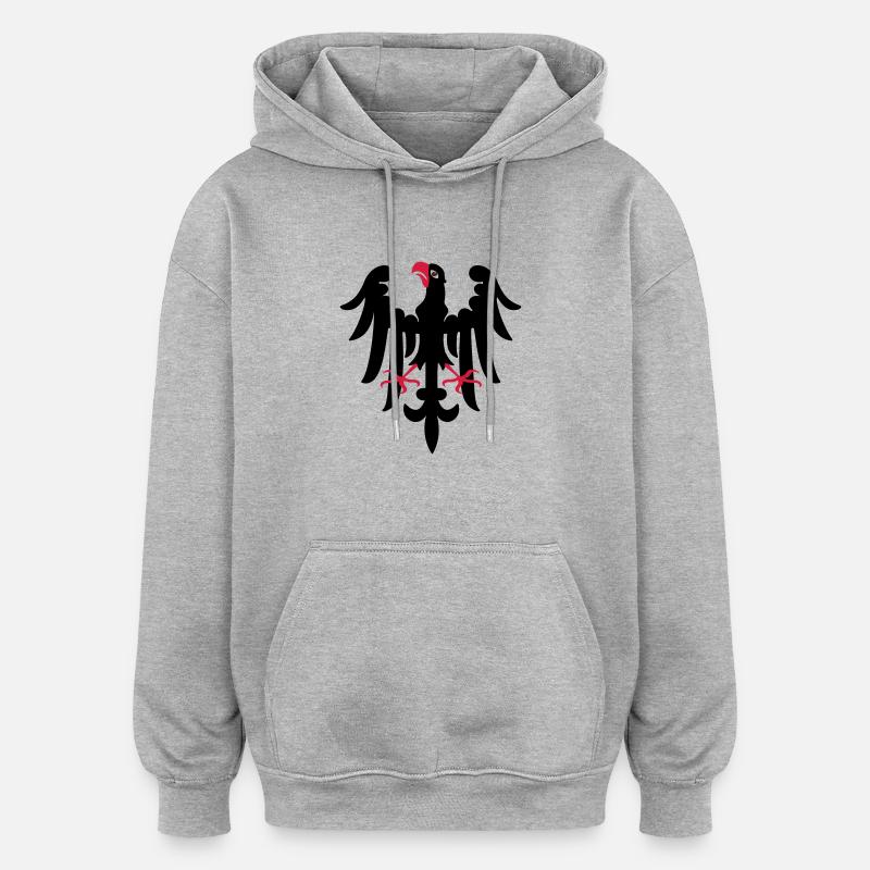 eagle heraldry - Sweat à capuche oversize unisexe - gris chiné