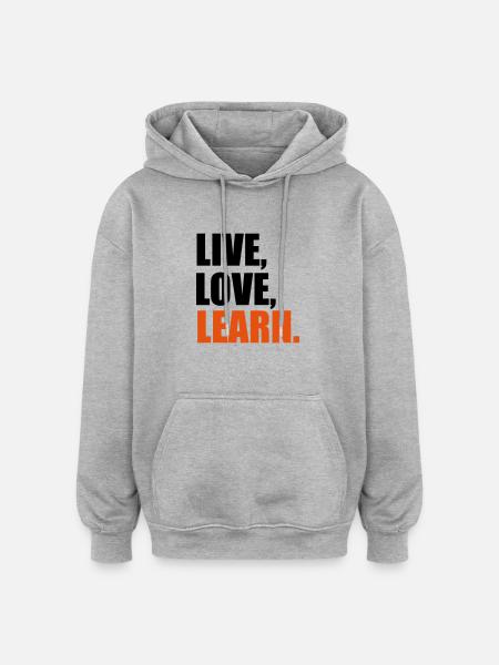 learn - Oversized Unisex Hoodie - heather grey