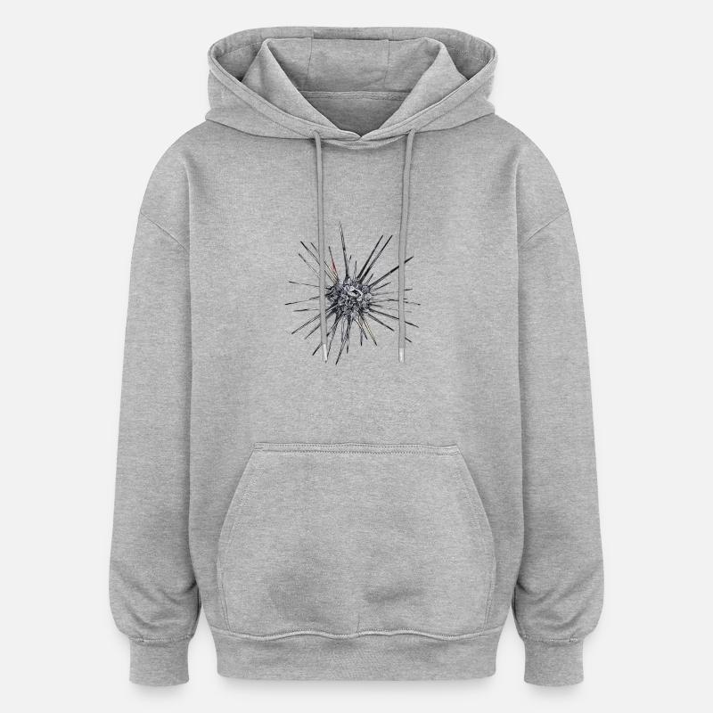 space Seestern - Oversized Unisex Hoodie - Grau meliert