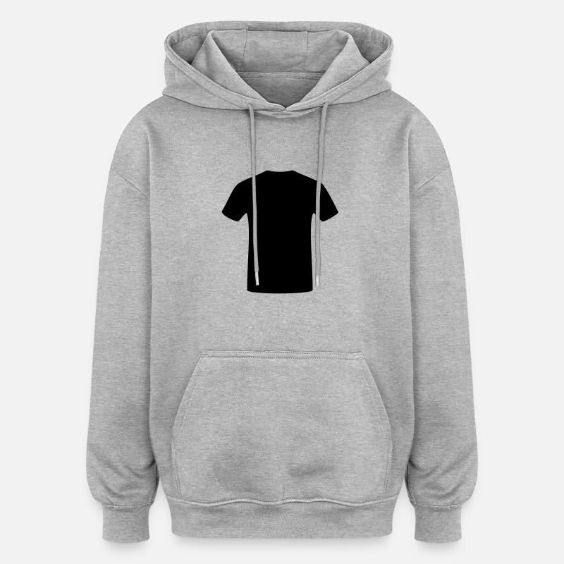 T-Shirt - Oversized Unisex Hoodie - Grau meliert