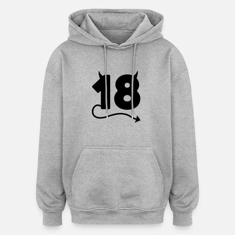 18ème Anniversaire - Sweat à capuche oversize unisexe - gris chiné