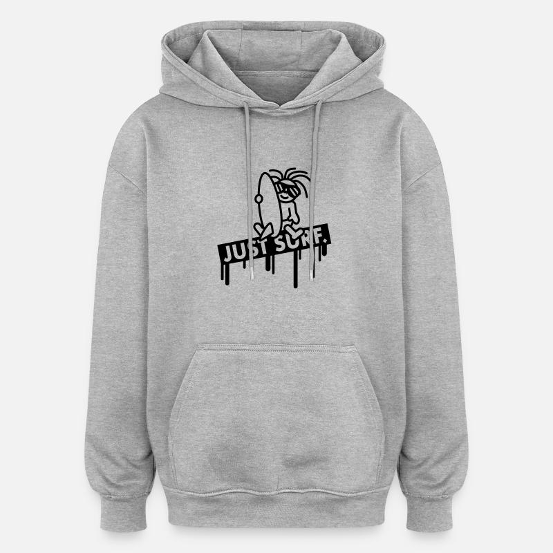 just_surf_baby_graffiti - Oversized Unisex Hoodie - heather grey