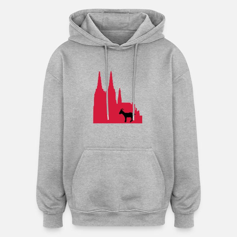 stadt_koeln - Sweat à capuche oversize unisexe - gris chiné