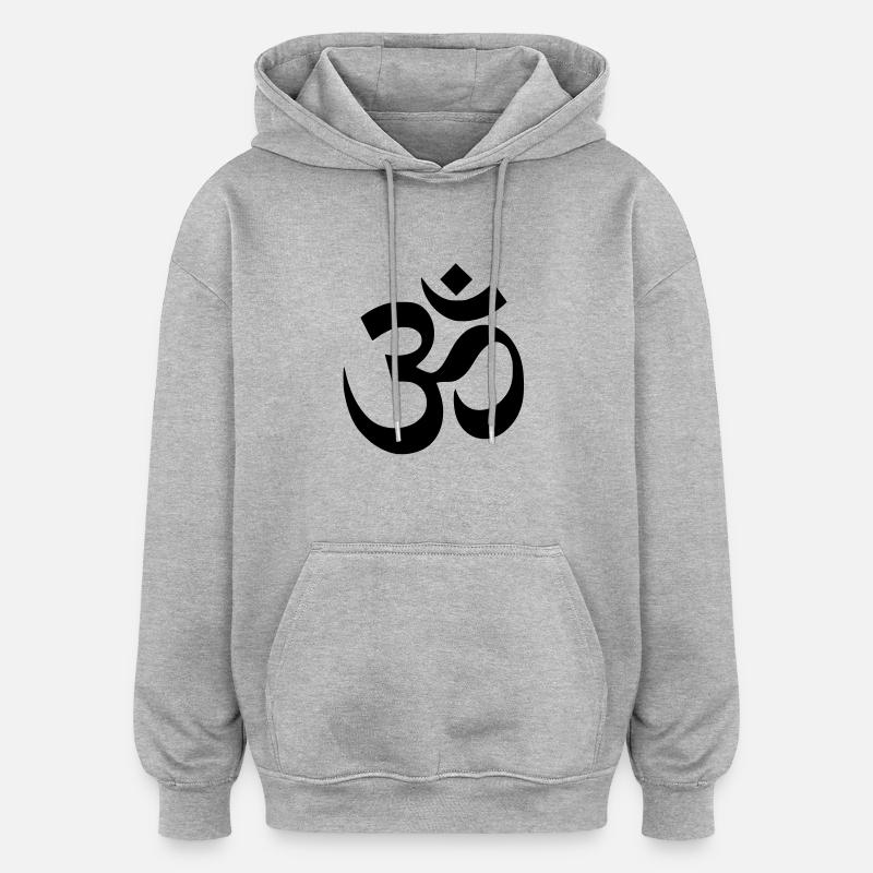Om Aum Symbol - Sweat à capuche oversize unisexe - gris chiné