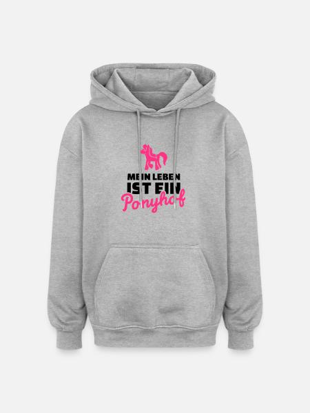 Ponyhof - Oversized Unisex Hoodie - Grau meliert