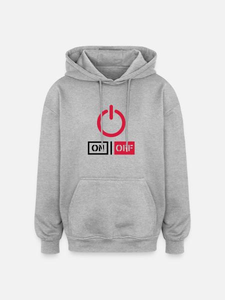 Off On Power Schalter Design - Oversized Unisex Hoodie - heather grey