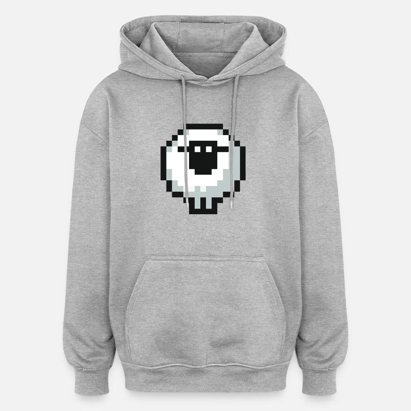Pixel Mouton - Sweat à capuche oversize unisexe - gris chiné