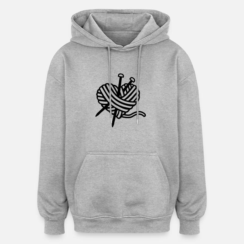 Tricoter - Sweat à capuche oversize unisexe - gris chiné