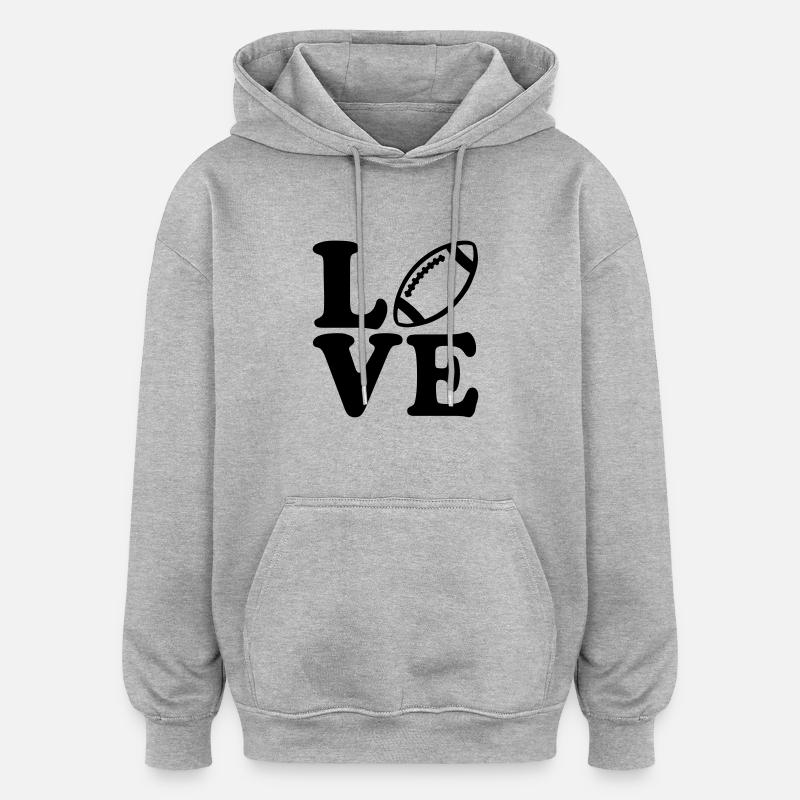 Football - Sweat à capuche oversize unisexe - gris chiné