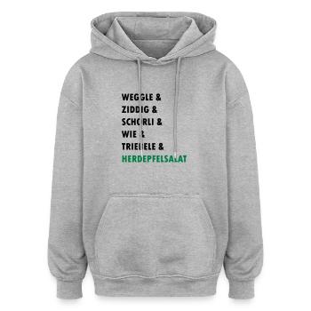 badisch - Oversized Unisex Hoodie - Grau meliert - Vorne - Noah (186cm)