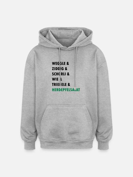 badisch - Oversized Unisex Hoodie - Grau meliert