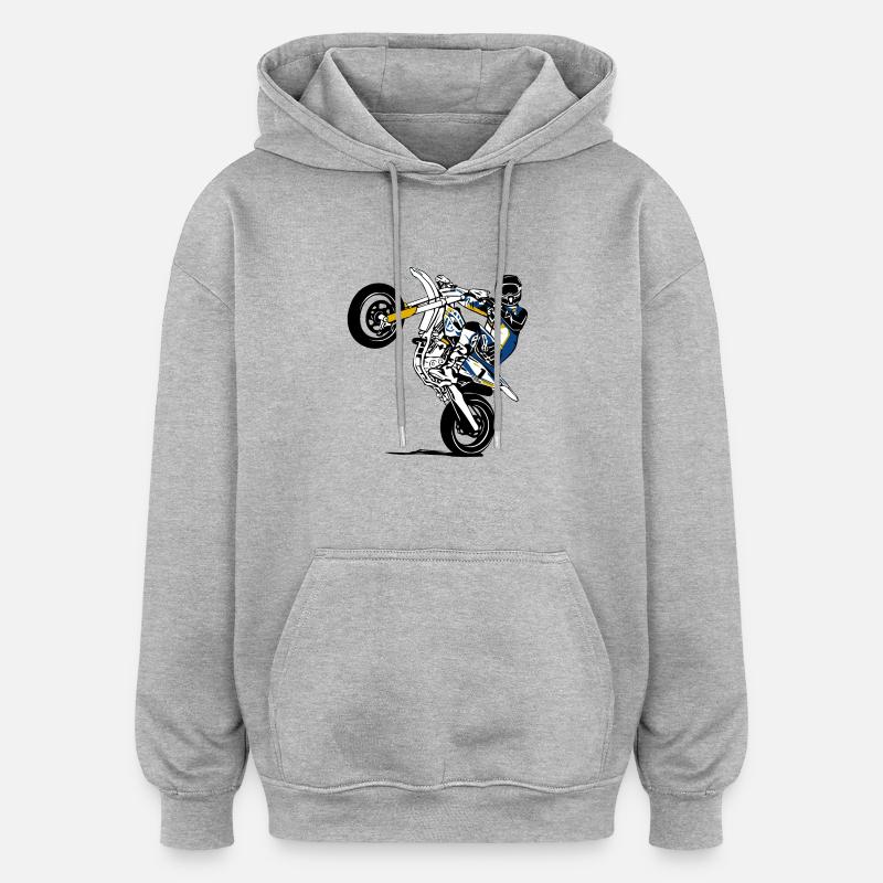 Supermoto - Oversized Unisex Hoodie - Grau meliert